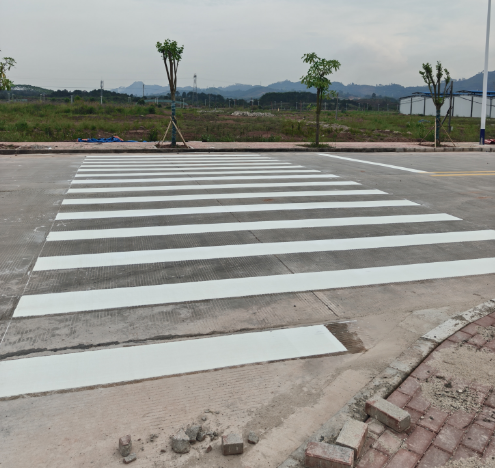 广西梧州藤县市政道路5000平方标线施工完成